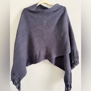 Blue Knit Poncho